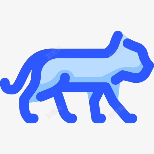 黑豹野生动物8蓝色svg_新图网 https://ixintu.com 黑豹 野生动物 蓝色
