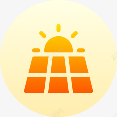 太阳能电池板生态271圆形图标图标