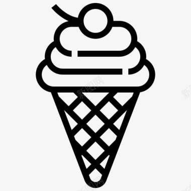 冰淇淋夏季125线性图标
