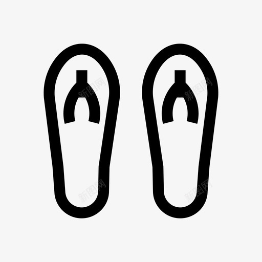 拖鞋旅行266直线型图标svg_新图网 https://ixintu.com 拖鞋 旅行 直线 线型