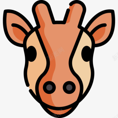 长颈鹿野生动物41线性颜色图标图标