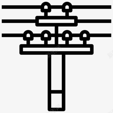 电线杆建筑73线性图标
