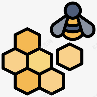 蜂蜜农业83线性颜色图标