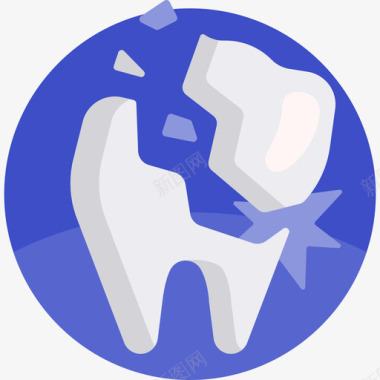 断牙牙科护理45扁平图标