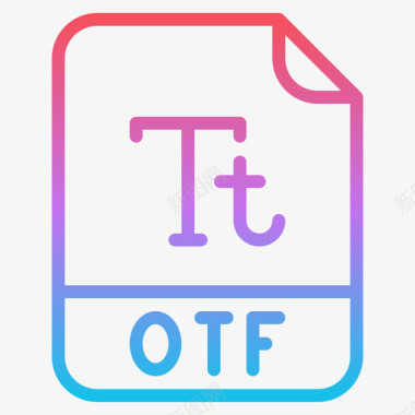 Otf文件扩展名1渐变图标