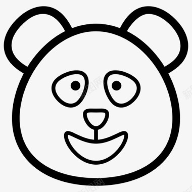 熊猫脸表情符号情感图标