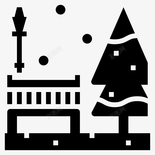 长凳冬季和圣诞节3填充svg_新图网 https://ixintu.com 长凳 冬季 圣诞节 填充