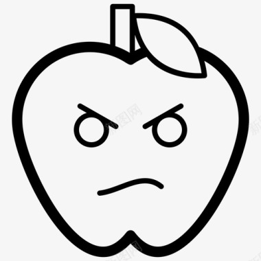 愤怒的脸苹果表情符号情绪图标