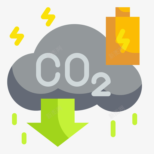二氧化碳创新可再生能源3持平图标svg_新图网 https://ixintu.com 二氧化碳 再生 创新 可再 持平 能源