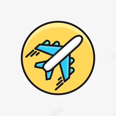 飞机航班航空公司线颜色图标