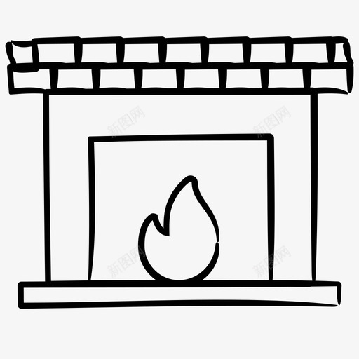 烟囱火家具手绘图标svg_新图网 https://ixintu.com 烟囱 家具 手绘 图标