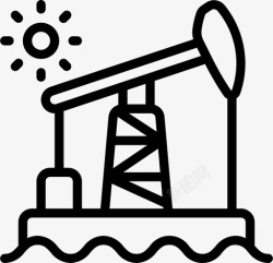 石油和天然气钻探机7线性图标图标