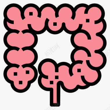 肠人体器官6线色图标图标