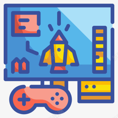 游戏板电子游戏27线性颜色图标图标