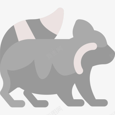浣熊野生动物5扁平图标图标