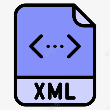 Xml文件扩展名线性颜色图标图标