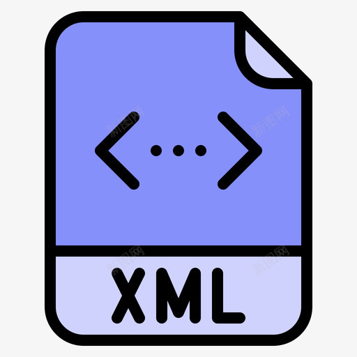 Xml文件扩展名线性颜色图标svg_新图网 https://ixintu.com Xml 扩展名 文件 线性 颜色