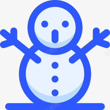 雪人冬天100蓝色图标