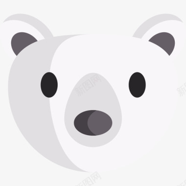 北极熊野生动物39扁平图标图标