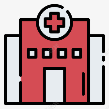 医院公共服务1线性颜色图标图标