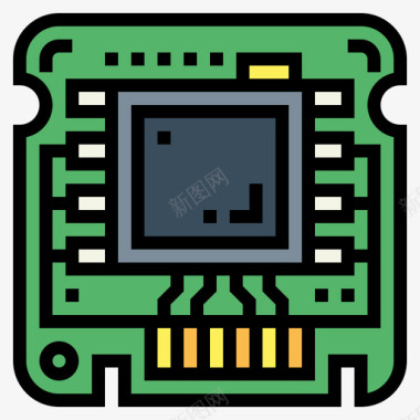 芯片计算机设备4线性颜色图标图标