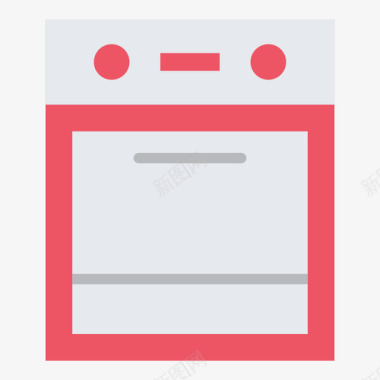 烤箱器具13扁平图标