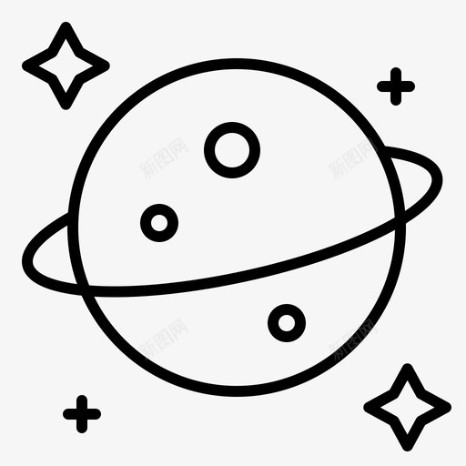 行星土星空间svg_新图网 https://ixintu.com 空间 行星 土星 星系 规则 轮廓