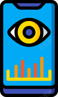 生物识别移动设备管理6线性颜色图标图标
