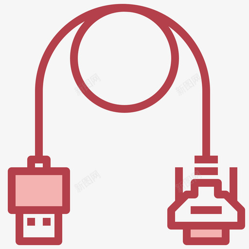 Hdmi电缆电子元件4红色svg_新图网 https://ixintu.com Hdmi 电缆 电子元件 红色