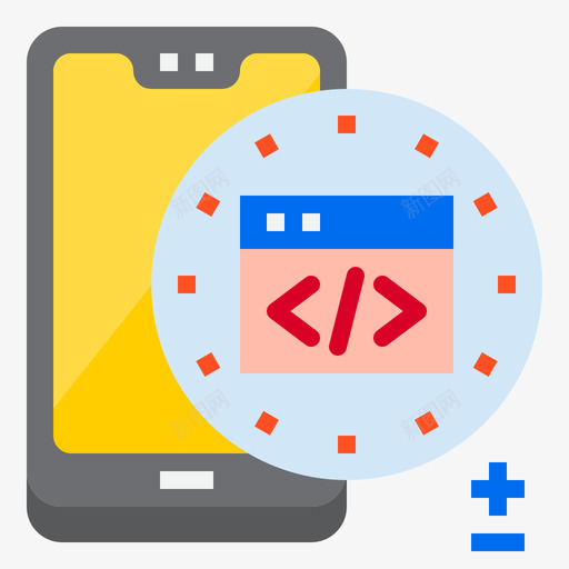 代码智能手机技术1扁平svg_新图网 https://ixintu.com 代码 智能 手机 技术 扁平