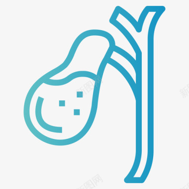 胆囊人体器官4梯度图标图标
