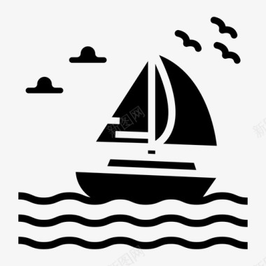 船帆船海图标
