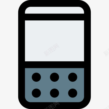 键盘电话和手机2线性颜色图标图标