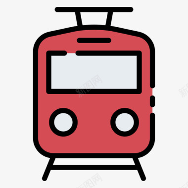 有轨电车公共服务1线颜色图标图标