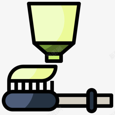 牙刷牙59线颜色图标