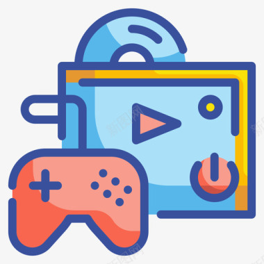 视频游戏机27视频游戏线性颜色图标图标