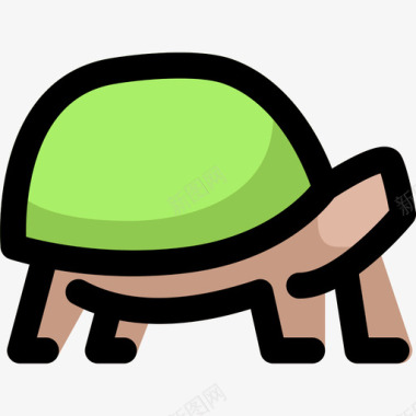 海龟野生动物7线状颜色图标图标