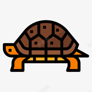 海龟动物79线形颜色图标图标