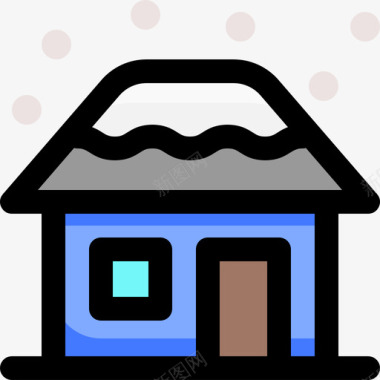 房子冬季101线性颜色图标