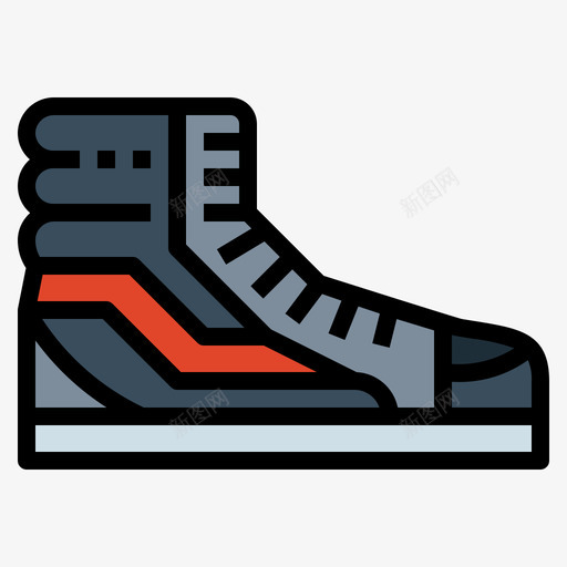 运动鞋滑板3线条色svg_新图网 https://ixintu.com 运动鞋 滑板 线条