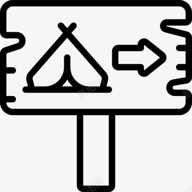 露营地公路旅行7直线图标图标