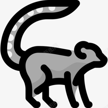 直系动物7种野生狐猴图标图标