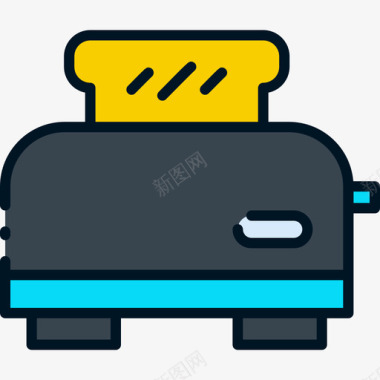 烤面包机电子14线性颜色图标