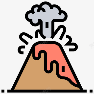 火山史前41线性颜色图标