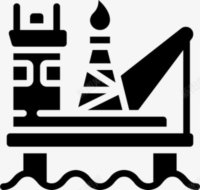 石油钻机石油和天然气6填充图标