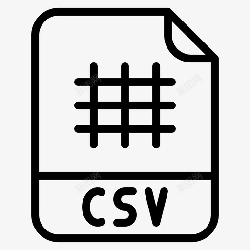 Csv文件扩展名2大纲图标svg_新图网 https://ixintu.com Csv 大纲 扩展名 文件