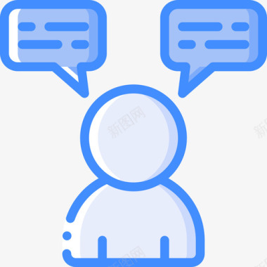 说话对话3蓝色图标