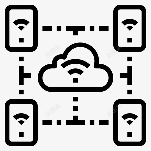 云物联网78线性svg_新图网 https://ixintu.com 联网 线性