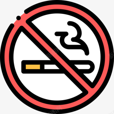 禁止吸烟机场153直线颜色图标图标