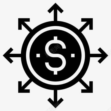 金融包容银行业硬币图标